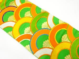 アンティーク　菊青海波模様織り出し袋帯(着用可)